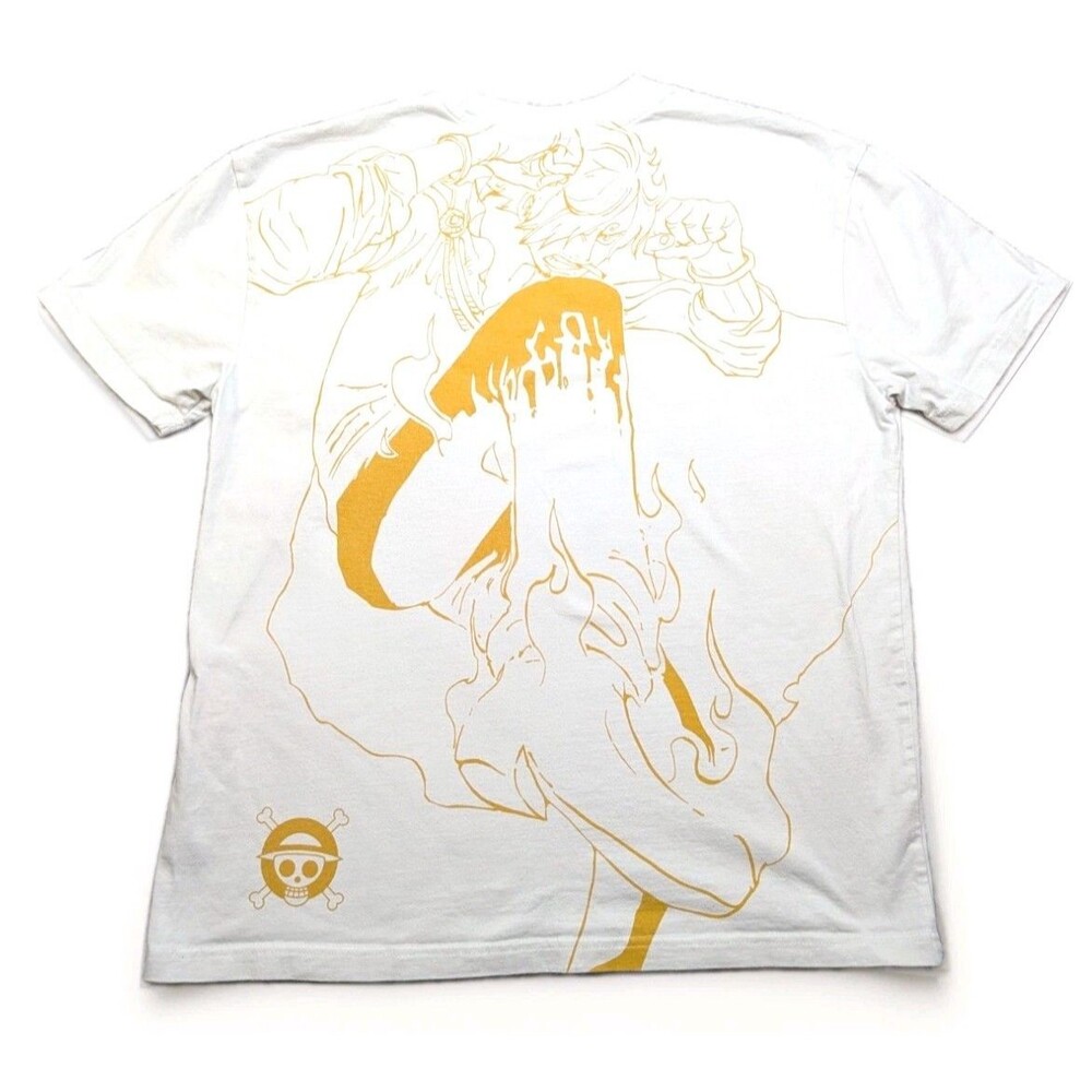 One Piece Shirt Mens Size Medium White Relaxed Heavyweight Anime Sparktrendz